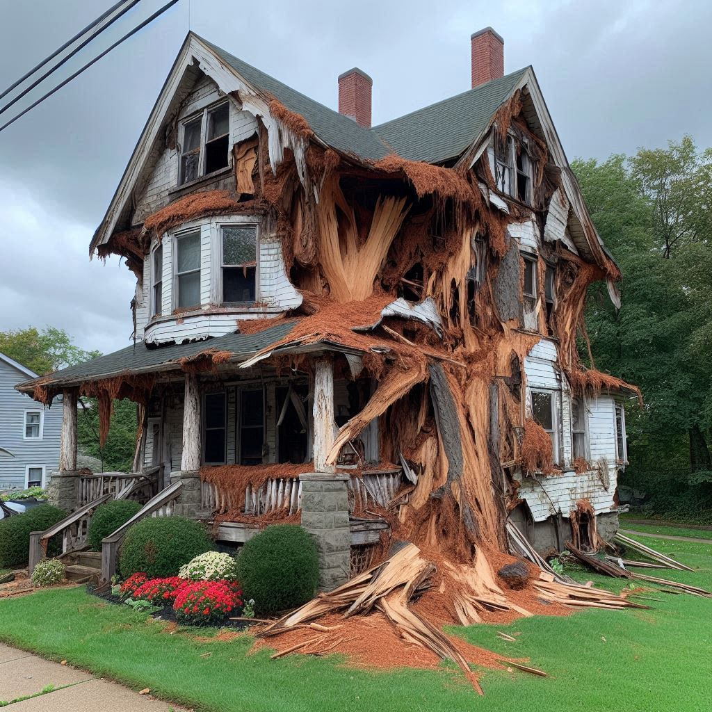 Signs Your Middleton Home Needs a Tree Inspection Damaged tree on an Middleton home showing signs of disease and decay